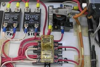 Note the dual Solid state relays and single power safety mechanical 