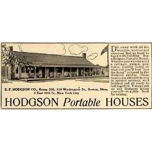 1917 Ad Hodgson Portable House Cottage Boston Garage   Original Print 