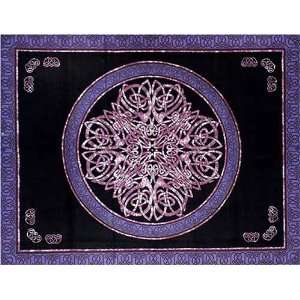  Blue & Black & Purple Celtic Circle Indian Bedspread 