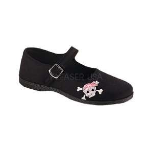  DEMONIA SASSIE 02 Black Canvas Flats 