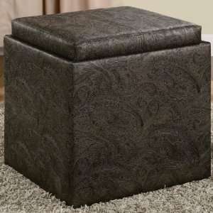  Casual Faux Leather Cube Storage Ottoman: Home & Kitchen