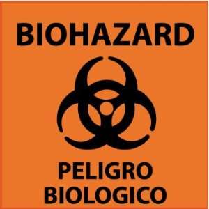 S91R   Biohazard Peligro Biologic (Bilingual), 7 X 7, .050 Rigid 