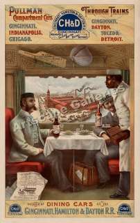 1890s Pullman Dining Car Classic Train Poster   24x38  