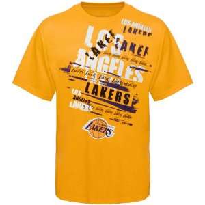   Angeles Lakers Premium Shoulder Hit T Shirt   Gold