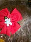 Christmas Holiday Frosty Snowman cANDY cANE red Boutique Flower Hair 