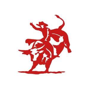  Bull rider Rodeo Large 10 Tall RED vinyl window decal 