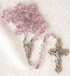 Feminine Pink BLESSED MOTHER OL GRACE Handcrafted Catholic Rosary 
