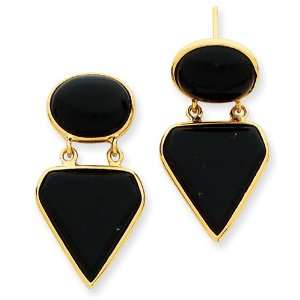  14k Gold Black / Onyx Earrings: Jewelry