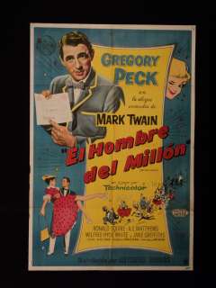  movie poster from 1954 film The Million Pound Note 