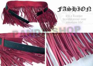 JB Black Wine Red Adjustable Ladies Tassels Skirt Waistband Belt 
