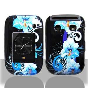 Blackberry Style 9670 Blue Flower Hard Case Cover Protector (free ESD 