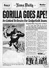 1976 Sedgefield Jeans King Kong Gorilla Goes Ape Newspaper Style 