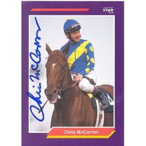   : Chris McCarron Autographed 1992 Horse Star Card: Sports & Outdoors