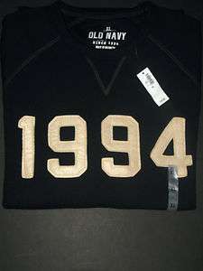 Old Navy Black Crew Graphic 1994 Applique Logo Sweatshirt NWT S L XL 
