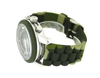 Michael Kors MK8168 Green Round Dial Green/beige Silicone Mens Watch 