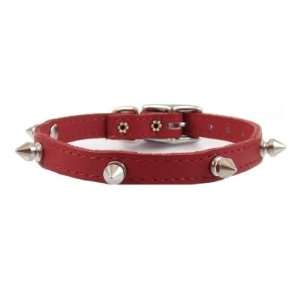  10 3/8 Red Spiked Dog Collar By Furry: Kitchen & Dining