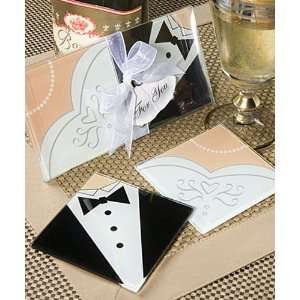 Bridal Shower / Wedding Favors  Bride and Groom Coaster Set (150 And 