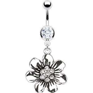  Blooming Gem Flower Belly Ring: Jewelry