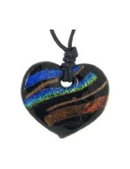 MULTI COLOR HEART MURANO GLASS ADJUSTABLE NECKLACE ```Special 20% off 