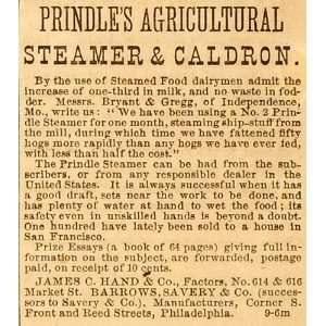   Steamer Caldron Farm Machines Dairy Bryant Gregg   Original Print Ad