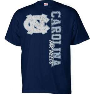  North Carolina Tar Heels Navy Primary Cube T Shirt: Sports 