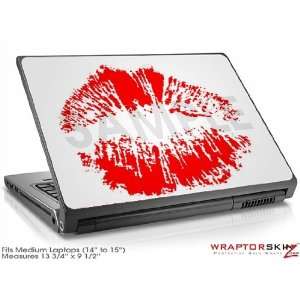 Medium Laptop Skin Big Kiss Lips Red on White: Electronics
