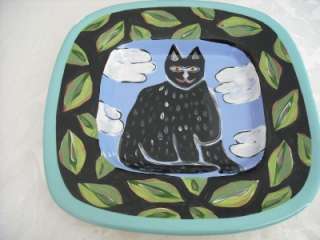 DROLL DESIGNS KITTY HUGE CANISTER & SERVING PLATE LOT  