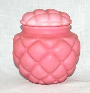 c1894 Consolidated Glass Florette Biscuit Jar Pink  