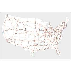  Map of US Interstate Highway System   24x36 Poster 