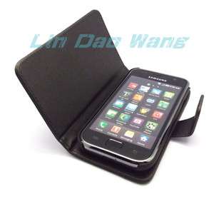 BLACK BOOK GENUINE LEATHER CASE COVER POUCH + FILM FOR SAMSUNG I9000 