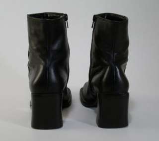 BRASS PLUM BOHO Black Womens Leather Zipper Boots 7 M  