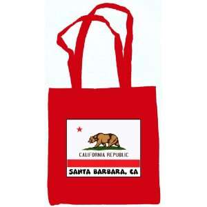    Souvenir Santa Barbara California Tote Bag Red 