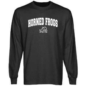   TCU Horned Frogs Charcoal Logo Arch Long Sleeve T shirt: Sports