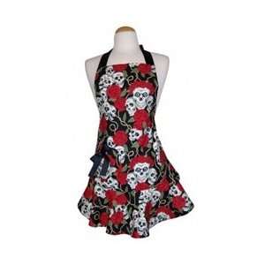  Sweetheart Flounce Apron (Skull & Roses) by D Lux 57