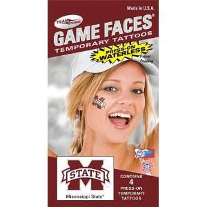  Mississippi State MSU Bulldogs Game Faces Waterless M Tattoos 