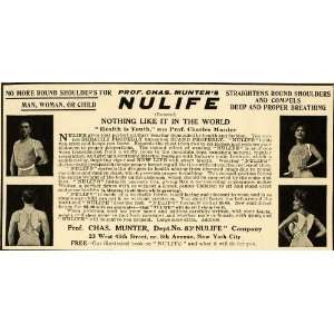  1908 Ad Charles Munter Nulife Health Figure Woman Youth 