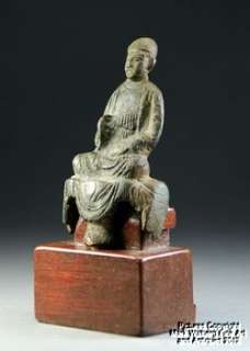   Bronze Buddha with Wooden Stand, Tang Dynasty,   