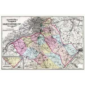    CAMDEN & GLOUCESTER COUNTY NEW JERSEY (NJ) MAP 1872