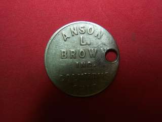 Anson L. Brown Inc. Columbus, Ohio Blood Type A Rh+!  