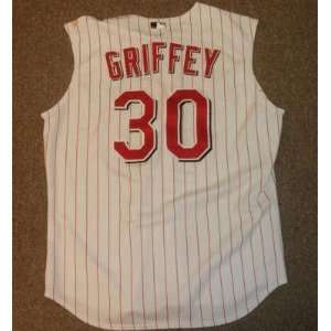   Reds Game Used? Home Pinstripe Vest Jersey   Game Used MLB Jerseys