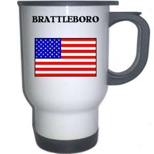  US Flag   Brattleboro, Vermont (VT) White Stainless Steel 