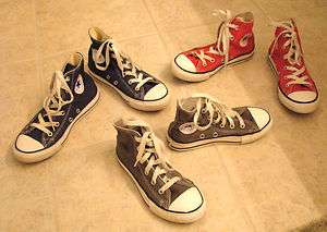Converse All Star Chuck Taylor girls boys 12 1 1.5 red gray blue shoes 