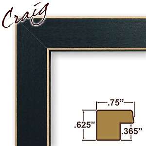 Picture Frame Country Blue Shaker .75 Wide Complete New Wood Frame 