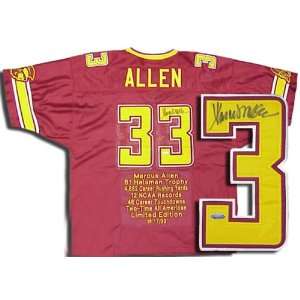  Marcus Allen Autographed Custom Stat Jersey: Sports 