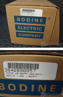 Bodine 42Y3BFPP 1/6 HP 1700RPM 3PH Electric Motor  