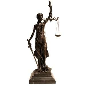   Blind Justice Lady Classic Sculpture with Balancing Scales Statue