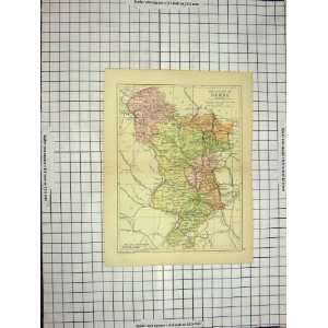   ANTIQUE MAP c1790 c1900 DERBY ENGLAND BUXTON MATLOCK: Home & Kitchen