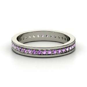  Brianna Eternity Band, Sterling Silver Ring with Amethyst 