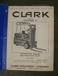   Forklift Fork Lift Truck Utilitruc E #89 Service/Parts Manual Book