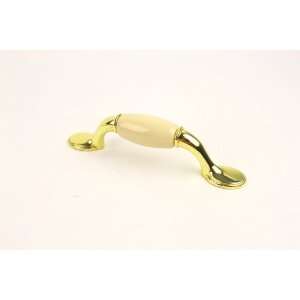  Century 25333 3CR Pulls Bright Brass/Cream Ceramic